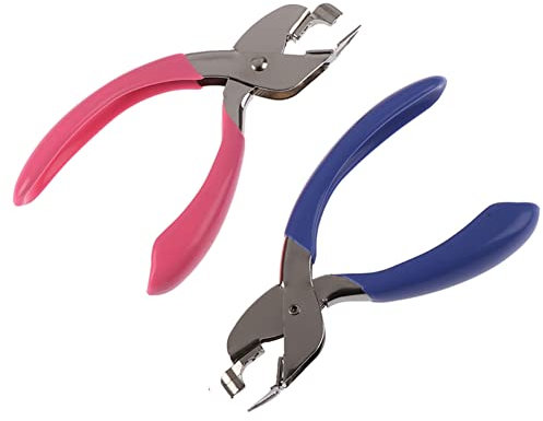Heftklammerentferner Werkzeug für Büro Heavy Duty Pink Blau Handheftklammer Pin Pull Ergonomisch Energiesparend (Pink und Blau)