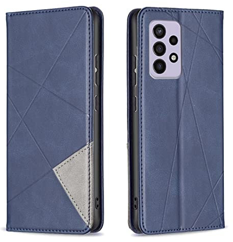 Posanter Coque pour Samsung Galaxy A33 5G, Housse Portefeuille en Cuir Etui de Protection avec Slim TPU Silicone Bumper Antichoc Magnétique Flip Case, Porte Cartes avec Fonction Support Cover (Bleu)