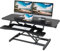 Lubvlook Standing Desk Converter, 42/106cm Wide Height Adjustable Sit Stand Desk Riser for Dual Monitors with Keyboard Tray, Black