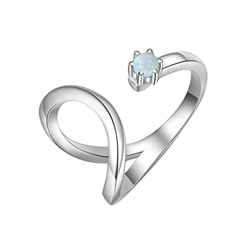 Musihy Ring 925 Silber, Ring Verstellbar Klassische Einfachheit Silber Verstellbare Ringgröße