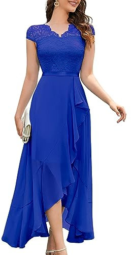 Bboninedress Robe Longue Femme de Soirée Cocktail Demoiselle d'honneur Mariage Invité Bal de Promo Anniversaire Cérémonie Royal Blue 3XL