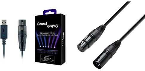 SoundSwitch Micro DMX Interface – Ultrakompaktes USB auf DMX Interface inklusive kostenloser Nutzung der SoundSwitch Software & Adam Hall Cables K3DMF0600 DMX Kabel XLR male auf XLR female 6m