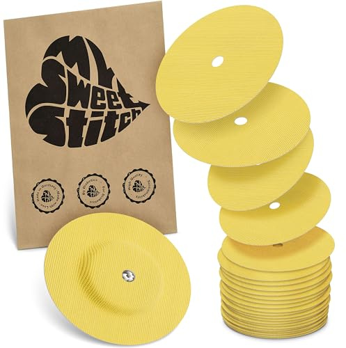 MySweetStitch - 25 x FreeStyle Libre 1 & 2 cerotti sensore, Overpatch rotondo Ø 65mm, con foro di ventilazione, cerotto impermeabile, traspirante, Giallo