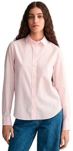 GANT Chemise rayée en Popeline pour Femme Rose Clair, Bleu Classique, 48