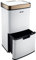 Cooks Professional Recycling Sensor Bin 75L with Dual Compartments and Removable Food Caddy for Kitchen | Smart Automatic Brushed Stainless Steel Bins | White & Copper
