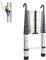 Telescopic Ladder 4.4M/14.4FT, Aluminum Extension Ladder with 2 Detachable Hooks, Multi-Purpose Folding Ladder Portable Collapsible Ladder for Household and Outdoor Working, 330lb Capacity