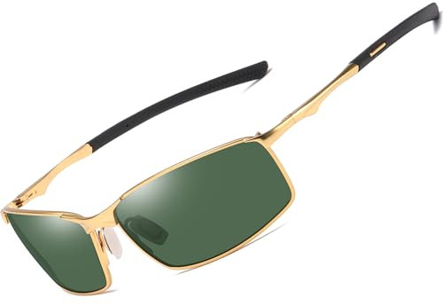 AORON Polarisierte Sonnenbrille Herren Outdoor Sportarten Schutz Brille UV400 Schutz Fahrbrille (Golden)