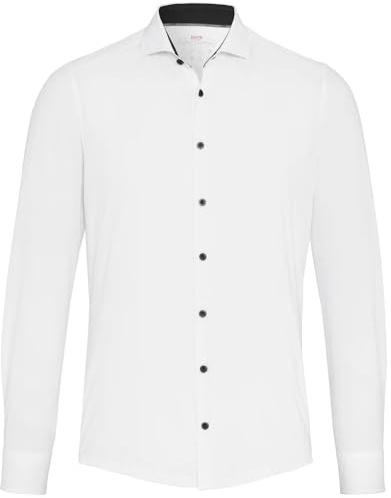 Pure Slim Fit Functional Hemd Langarm Haifischkragen Stretch weiß