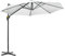 Outsunny Parasol déporté Ø 3 m octogonal inclinable manivelle avec pied en acier blanc