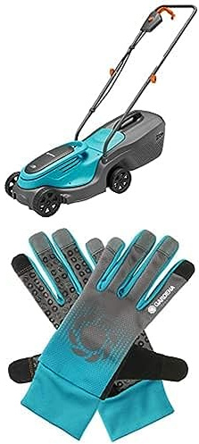 Akku-Rasenmäher PowerMax 30/18V P4A ohne Akku: 30 cm Schnittbreite (14630-55) + Gardena Garten- und Pflegehandschuh 7/S: Gartenhandschuhe für anspruchsvolle Garten- und Pflanzarbeiten(11500-20)