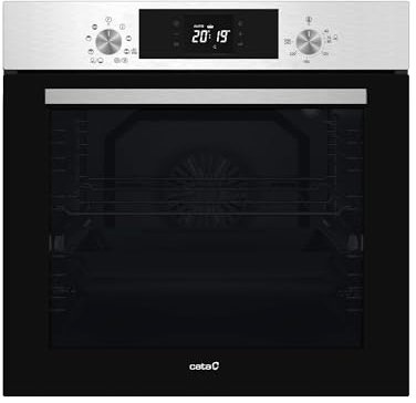 Cata Horno Multifunción MDS 8008 X AIR FRYER con 8 Funciones. Display Digital. Función Air Fry. Limpieza AquaSmart. Iluminación Interior.Capacidad 80 L. Acabado en Cristal Negro y Acero