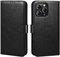 LETREEN Handyhülle für iPhone 15 Pro Max Hülle, Schutzhülle für iPhone 15 Pro Max 6,7 Zoll, Premium Echtleder Wallet Flip Case 【RFID Schutz】 Standfunktion Kartenfach Klapphülle - Schwarz