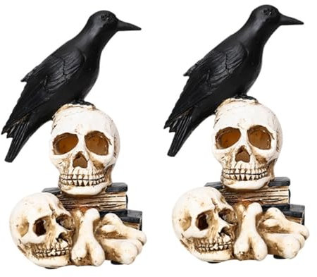 OSALADI 2 STK Schädellampe Halloween-partydekorationen Schädelkopf-Statue Halloween-schädelfigur Halloween-Lampe Halloween-partyzubehör Halloween-schädellichter Gotisch Skelett Led Plastik
