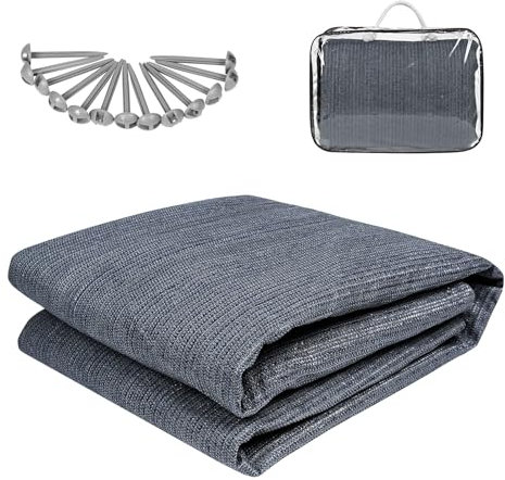 XINZI Tapis d'auvent - 400 x 500 cm - Avec sac de transport et piquets - Antidérapant - En polyéthylène haute densité - Tapis de camping - Tapis de sol doux pour tente, camping-car