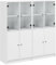 vidaXL Estantería con Puertas, Aparador Alto con Almacenaje, Estantes para Libros, Librería para Oficina Biblioteca, Madera de Ingeniería Negro