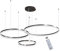 WayLuoung Metall LED Kronleuchter | 3 Kreise 20+40+60cm | 45W Rings Deckenhängelampe, Dimmbare Fernbedienung 3000–6000K, Acryl Schirm Pendelleuchte, Wohnzimmer Schlafzimmer Foyer Esszimmer【Schwarz】