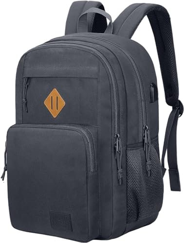 KEOFID Laptop Rucksack für Herren Damen, Großer Schulrucksack für Jungen, Mädchen und Teenager, Anti-Diebstahl Computer Rucksack, 15,6 Zoll Laptop, Handgepäck Rucksack(Grau)