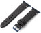 MANUFAKTURWERK Armband ST. Pauli | kompatibel mit Apple Watch 1-9, SE | Leder | für Damen und Herren | Sport | Schwarz, Größe:M (Standard). 42 mm / 44 mm / 45 mm, Farbe:Blau Aluminium