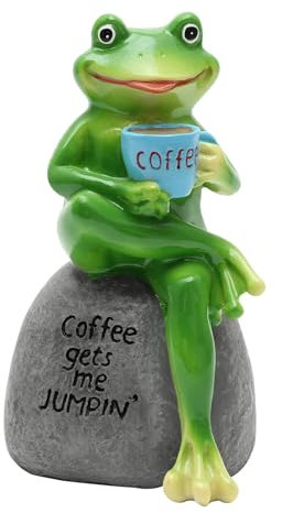 POXIAOER Garden Ornaments Outdoor Animals Sculptures & Statues Garden Desktop Decorations Holiday Festival Birthday for Friends Family Small Resin Frog Ornament(Frog)