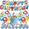 30 Stück Cartoon Welpe Party Dekoration Set Cartoon Hund Geburtstag Deko Einschließlich Happy Birthday Banner Cake Topper Cartoon Hund Latex Luftballons Geeignet für Kindergeburtstag