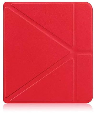 Huanghua Coque de protection pour liseuse Kobo Libra H2O compatible avec Kobo Libra H2O modèle N873, coque de protection automatique mise en veille et réveil (rouge)