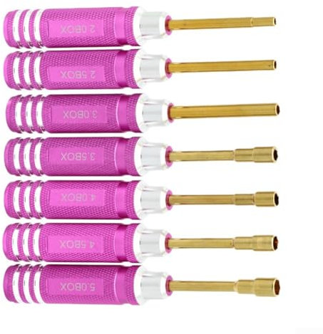 babominimer Set di 7 cacciaviti a bussola esagonale, kit di cacciaviti per modelli RC, chiave a bussola per elicotteri telecomandati, automobili, navi, droni