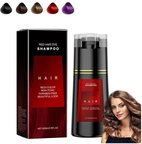 Polar-Hair Dye Shampoo, Natural Instant Dye Shampoo, Novahair Color Restoring Shampoo, Hair Color Shampoo for Gray Hair Coverage and Beard, Quick, Easy, Long Lasting, Safe (Red)