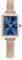 Taxau Montre rectangulaire pour femme avec bracelet en maille en acier inoxydable - Montre rectangulaire - Montre tendance - Or rose - Étanche - Élégante montre à quartz, 8103-glod Bracelet bleu