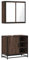 vidaXL 2-TLG. Badmöbel-Set Braun Eichen-Optik Holzwerkstoff, Badezimmermöbel-Set, Badschrank, Waschtischunterschrank, Badezimmerschrank