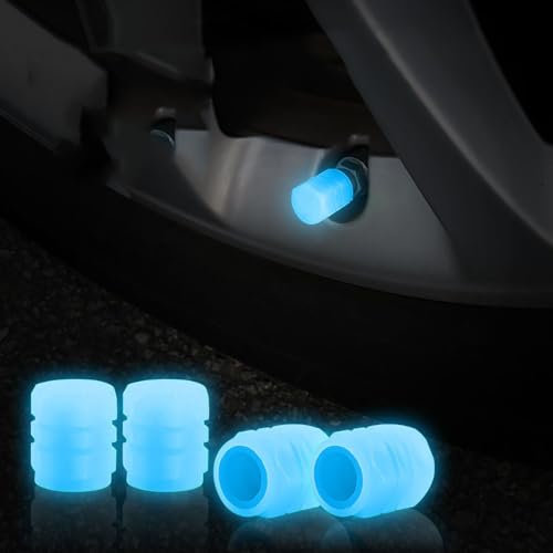 DWGDP 4 Stück Universal Ventilkappen Für BMW X1 U11 mit M-Paket 2022-, Nachtsichtbar Robustes ABS-Design,Blue