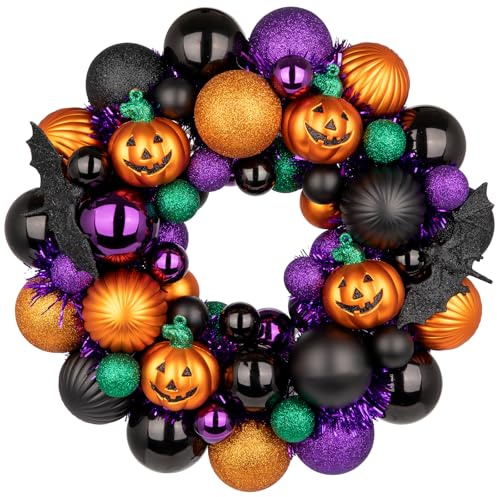 33cm Halloween Kranz Deko Garten, Halloween-Kranz für Haustür, Willkommenskranz, Türkranz, Weihnachtlicher Weihnachtskranz Outdoor, Tischdekoration für Advent und Weihnachten