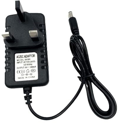6V 500mA Power Supply Adapter,50-60HZ,AC100-240V to DC 6V 500mA with 5.5mm*2.5mm Interface Power Adapter for DC Charging Appliances,Weight in Grams,Digital Blood Pressure Monitor(Central positive +)