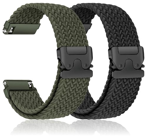 20mm Geflochtenes Armband für Samsung Galaxy Watch 7/6/5/4/FE 40mm 44mm | 6&4 Classic 47mm 43 46mm 42mm/5 Pro 45mm/3 41mm/Active 2 Damen/Herren,Uhrenarmband 20mm Nylon Band für Garmin Vivoactive 5/3