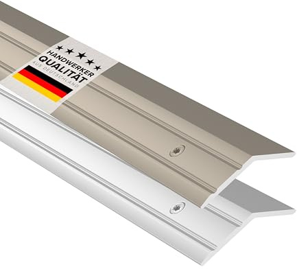 D-TACK Rampenprofil zum Schrauben inkl. Schrauben & Dübel | Höhe 4 mm | Länge 2,7 m | Titan | Übergangsschiene für Bodenbeläge | Höhenausgleichsprofil aus eloxiertem Aluminium | Rampenleiste