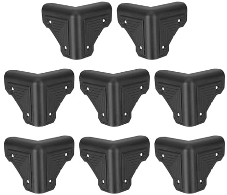 sourcing map 8 Pcs 3.03 x 3.03 Speaker Corner Protectors, Plastic Right Angle Protector Thickening Speaker for Cabinet Guitar Amplifier Stage Speakers, Black