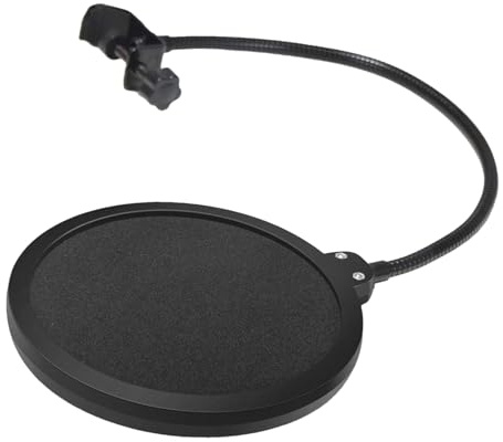 Xijobido Pop-Filter - Studio Popschutz | Doppelschichtiger Mit Verstellbarem Schwanenhals Schallschutz