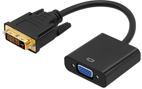 Vynetra Adaptateur DVID vers VGA 1080p DVID24 + 1 broche mâle vers femelle convertisseur actif pour PC, ordinateur portable, téléviseurs, moniteurs DVI 1080p vers adaptateur