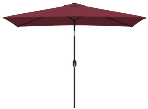 Sonnensegel Balkon Sekey Sonnenschirm, Sonnenschirm mit Metall-Mast 300x200 cm Bordeauxrot für Garten & Terrasse