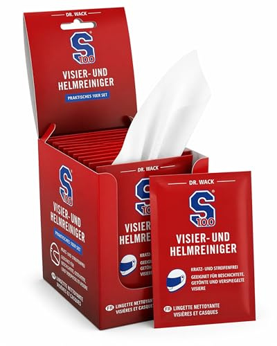 S100 Visor and Helmet Cleaner Cloth Set (60 Pieces) – Visor Cleaner for Motorcycle Helmet, Helmet Visor Cleaner + Free Sticker
