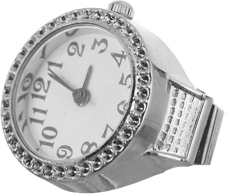 Luxshiny Fingerringuhr aus Metall mit Quarz, Verstellbar, Beige | Kompakte 1 Stück Design, für Finger und Outfits, Klassisch Elegant, bei Meetings