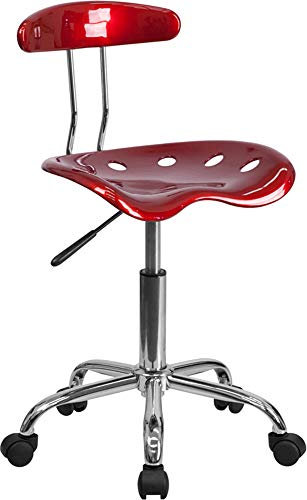 Flash Furniture Bürostuhl, Chrom, weinrot, 42 x 43 x 88 cm