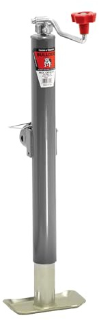 Bulldog 178151 Round Trailer Jack, Side Mount, 5,000 lbs. Lift Capacity, Topwind, Weld-On, Tubular Swivel, 15 Inch Travel