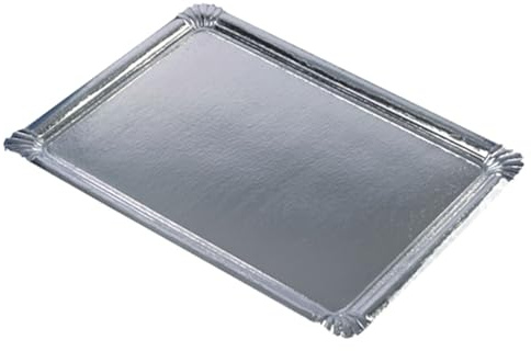 PAPSTAR 1 Karton = 10x10 Servierplatten, Pappe, alukaschiert eckig 34 cm x 45,5 cm 11331