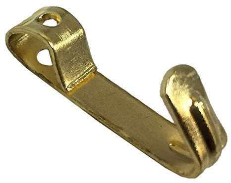 10x SINGLE PICTURE HOOK & PIN Brass plated finish + nail - GVC