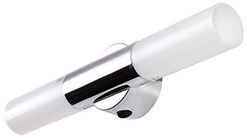 BRILONER Wandleuchte, Spiegelleuchte, Badlampe, 2xE14 max. 9W, Kunstoff in Chromfinisch 2148-028 Chrom, Korpus: Chromfarbe, Lampenkopf: Weiß
