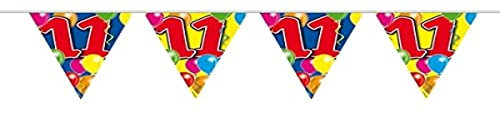 1 WIMPELKETTE 11.Geburtstag GIRLANDE 10m PARTY DEKO