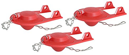 Korky Korky-2001TP 2001TP Universal Toilet Tank Flapper (3 Pack) -Easy to Install-Long Lasting All Rubber Seal-Made in USA, Red, 3 Count