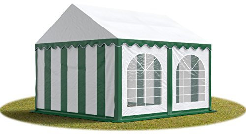 3x4 mTendone per Feste Premium PVC Verde-Bianco 100% Impermeabile Gazebo da Giardino Tendone da Esterno Tenda Party