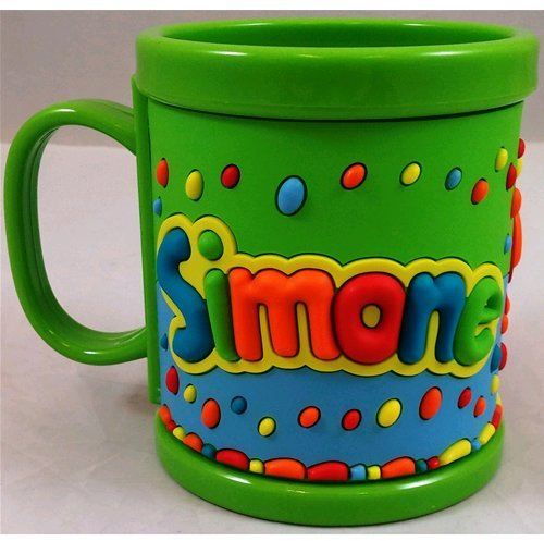 TAZZA IN PLASTICA CON NOME SIMONE A RILIEVO - JT088