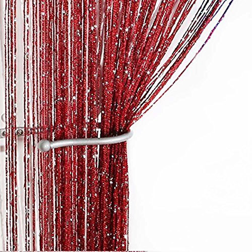 John Aird Jazz Glitter String Curtain Panel (Wine)